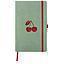 Notebook Mesa con interior rayado  y tapa  con material terciopelo verde