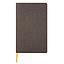 Notebook bolsillo con interior cuadriculado y tapa  con material textil flexible Marrón