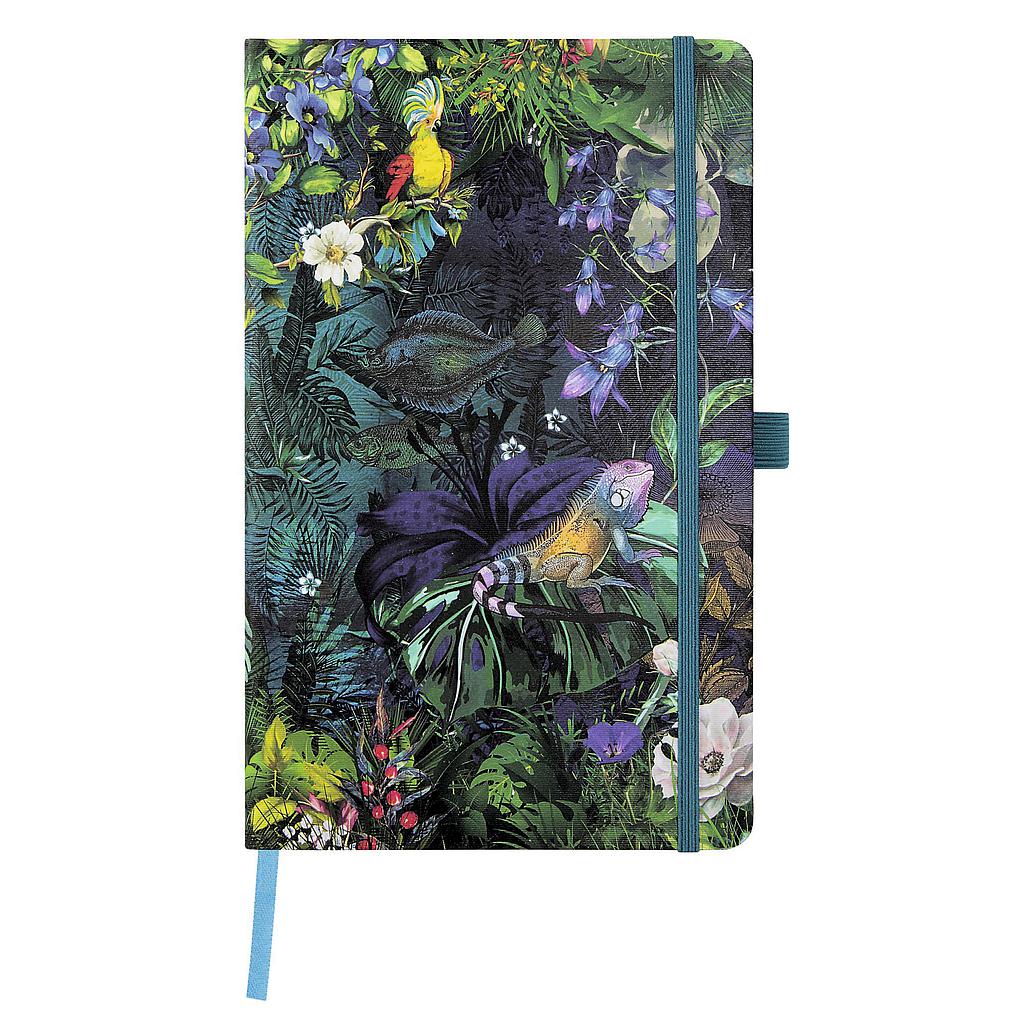 Notebook Mesa con interior rayado y tapa representando flores de lirio