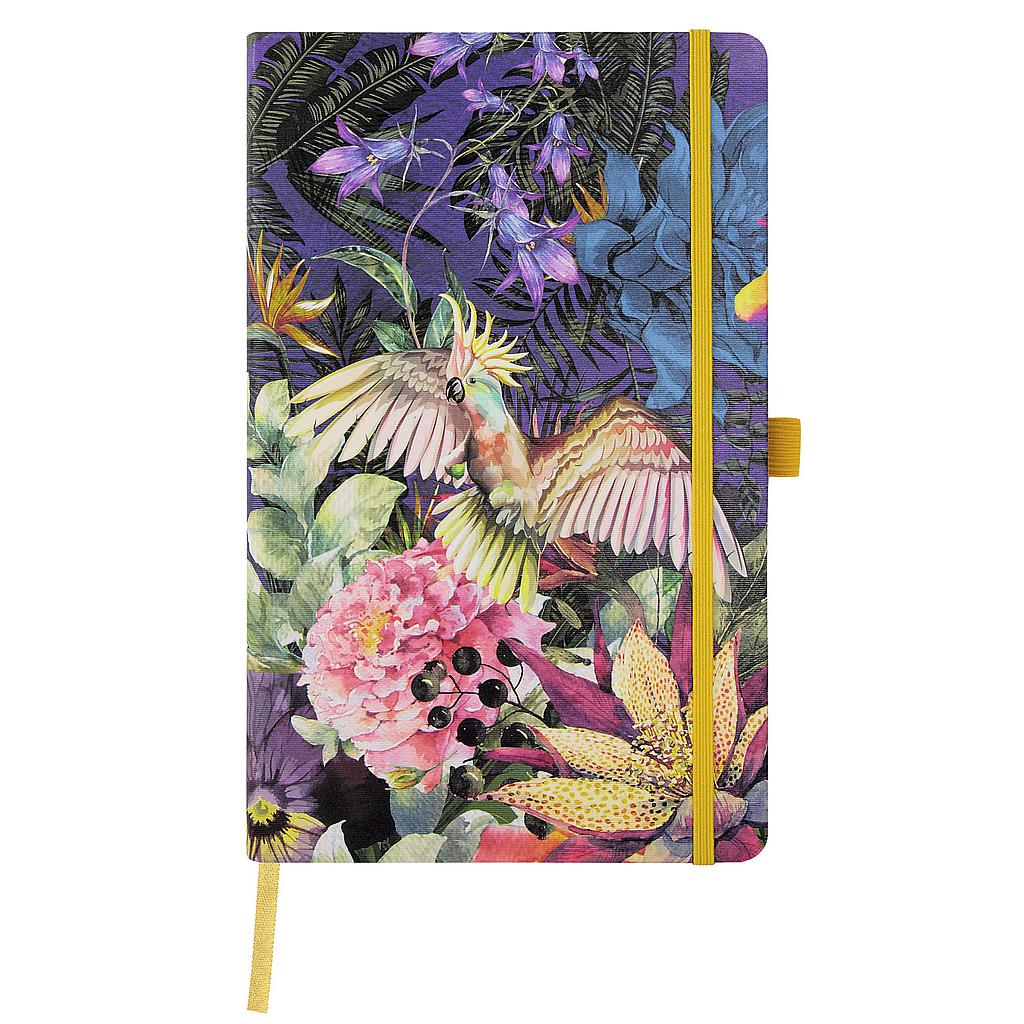 Notebook Mesa con interior rayado y tapa  con cacatúas