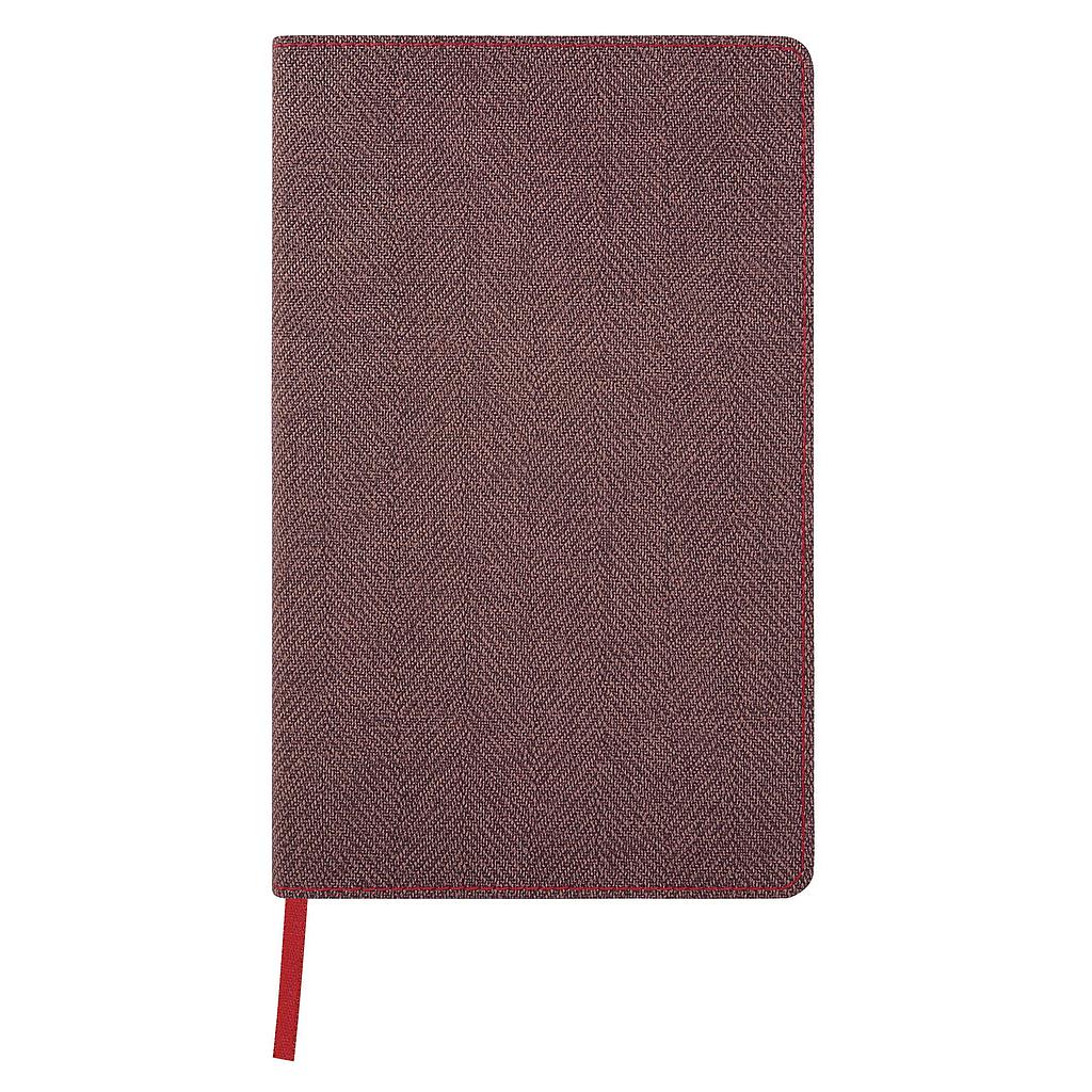 Notebook bolsillo con interior rayado y tapa  con material textil flexible Rojo