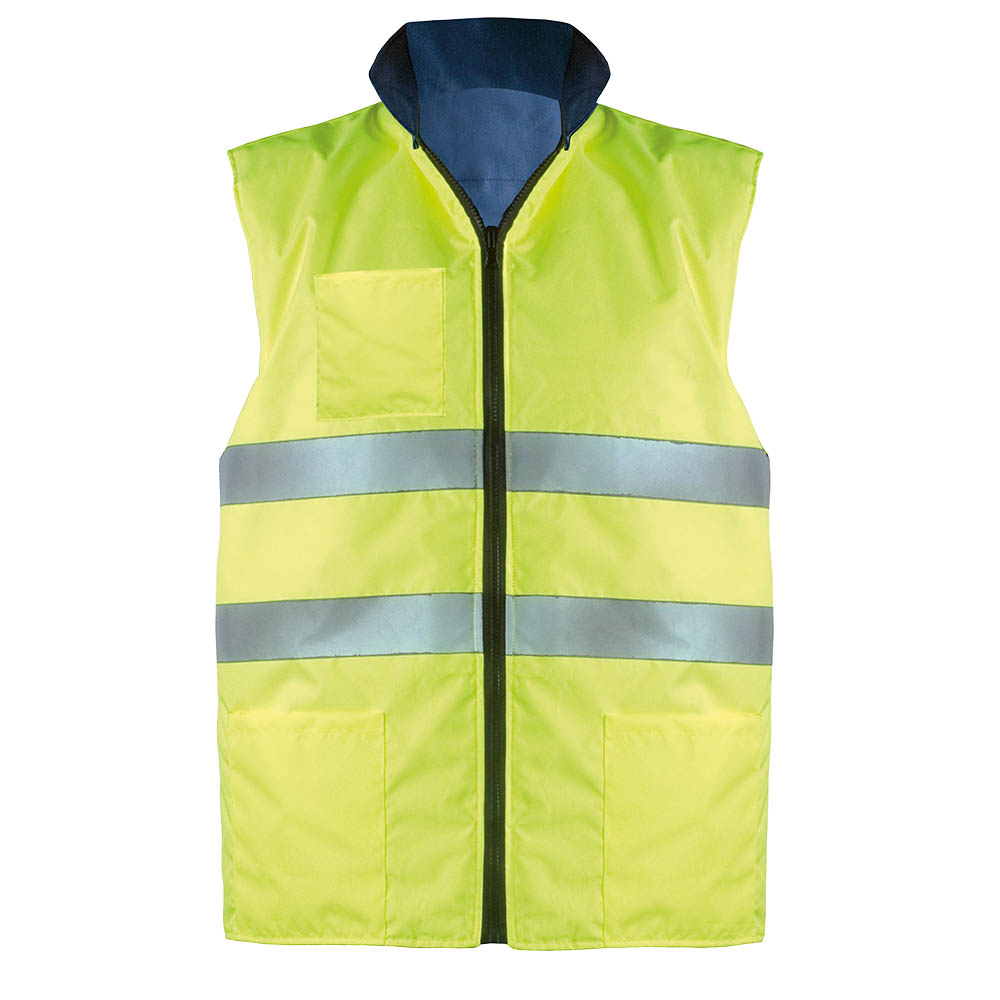 Chaleco reversible, acolchado e impermeable. Amarillo S