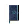 Notebook Mesa con interior rayado  y tapa  con material terciopelo Azul