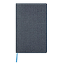 Notebook bolsillo con interior neutro y tapa  con material textil flexible Azul