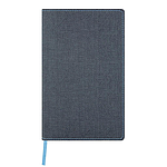Notebook Mesa con interior rayado  y tapa  con material textil flexible Azul
